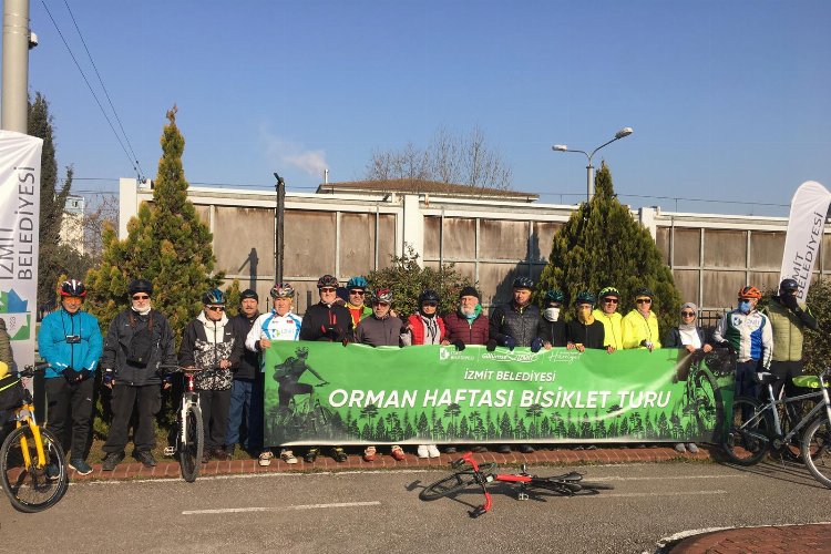 Kocaeli İzmit’te pedallar Orman Haftası için çevrildi