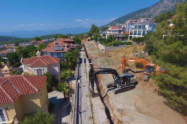 Muğla’da Hisarönü-Ovacık kanalizasyon hattında sona doğru