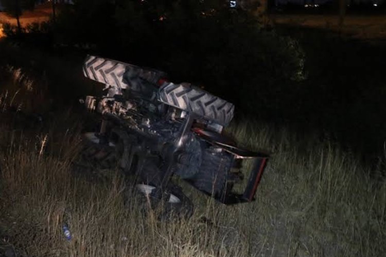 Adıyaman’da devrilen traktörün sürücüsü öldü.