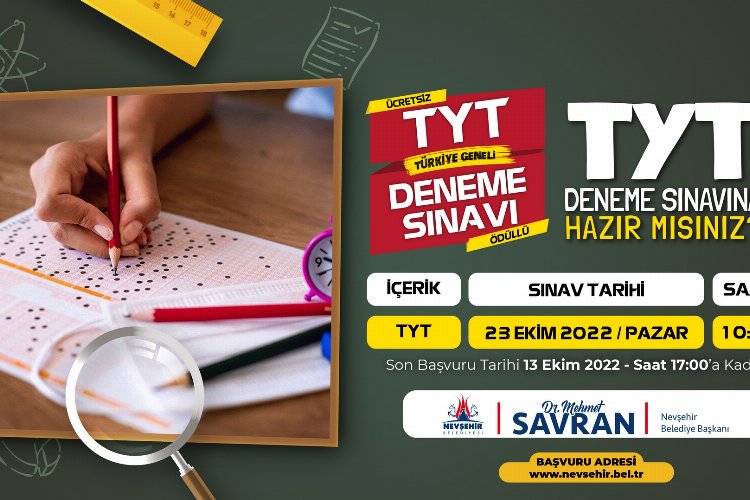 Nevşehir Belediyesi’nden adaylara YKS denemesi