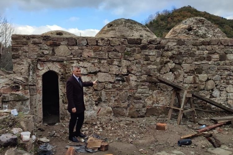 Kocaeli Gölcük’te tarihi hamamın restorasyonu sürüyor